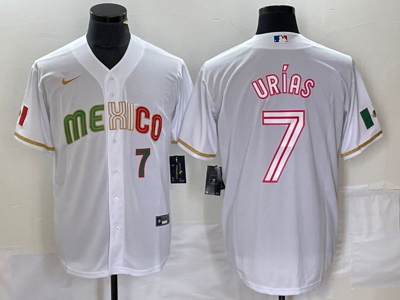 Men 2023 World Cub Mexico #7 Urias White Nike MLB Jersey style 18->more jerseys->MLB Jersey